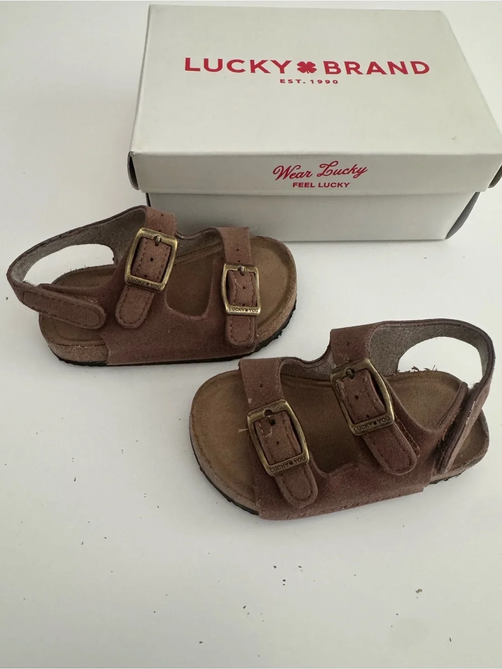 Lucky Brand Brown Double-Buckle Kids Sandals